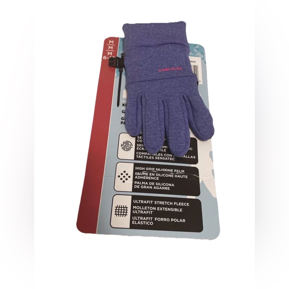 HEAD Kids M Purple Touchscreen Winter Gloves Mittens NWT Warm Snow Cold Weather